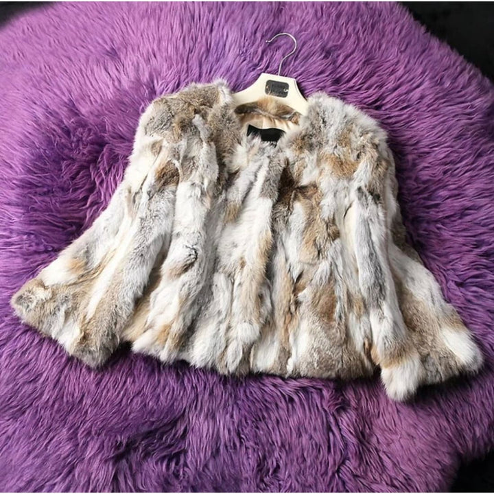 Brigitte Luxury Rabbit Fur Jacket Beige / M (Us 0 - 2) Casaco