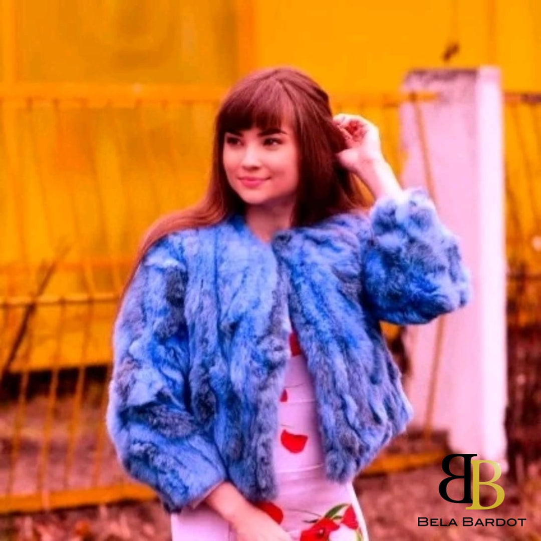Brigitte Luxury Rabbit Fur Jacket Casaco
