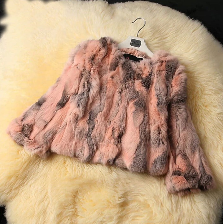 Brigitte Luxury Rabbit Fur Jacket Rosé / M (Us 0 - 2) Casaco