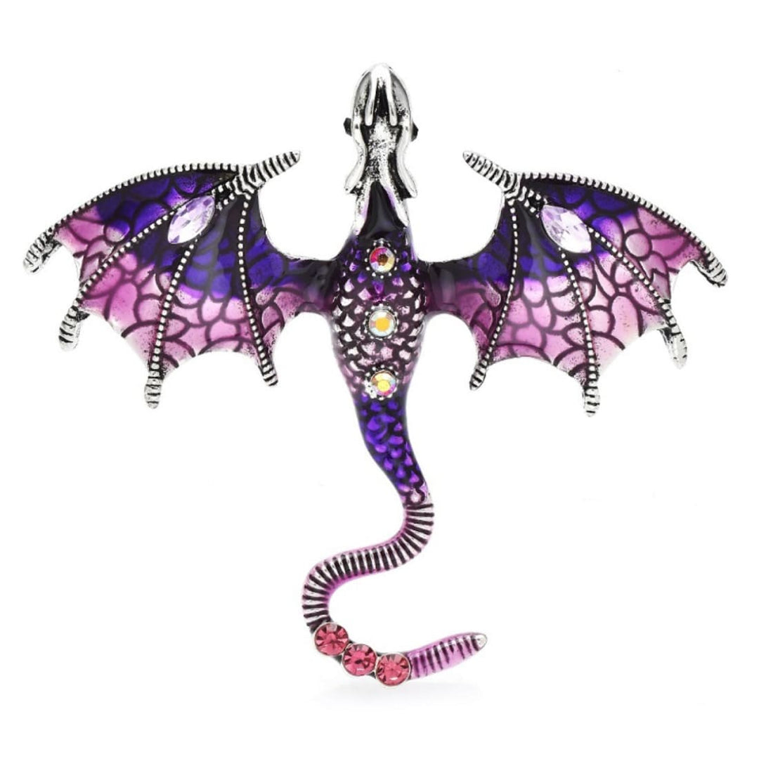 Broche Dragon Roxo Acessórios