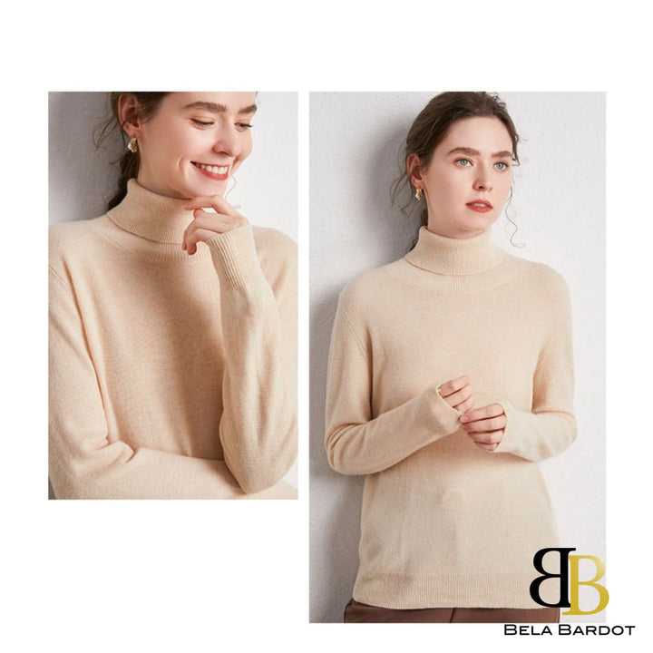 Blusa Lã Merino Turtleneck Emma Blusa De Frio