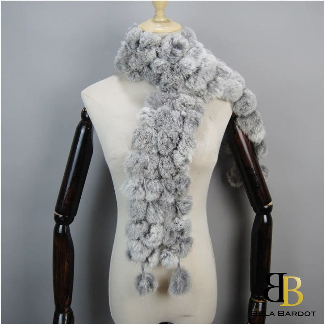 Luxury Pompoms Rabbit Fur Scarf Scarf