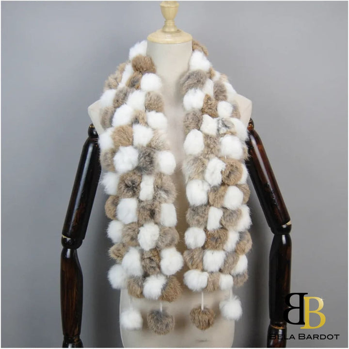 Luxury Pompoms Rabbit Fur Scarf Scarf