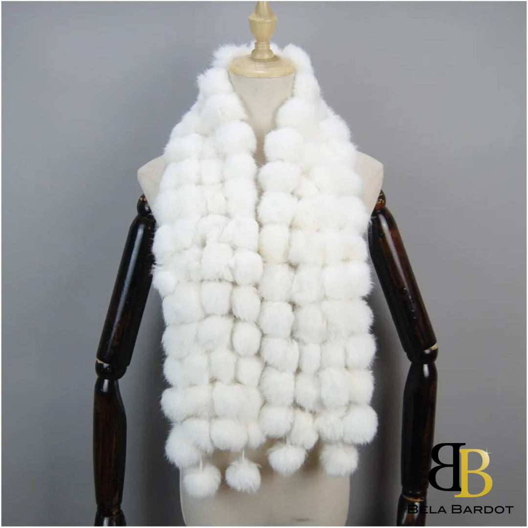 Luxury Pompoms Rabbit Fur Scarf Scarf