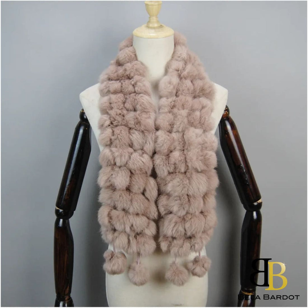 Luxury Pompoms Rabbit Fur Scarf Scarf