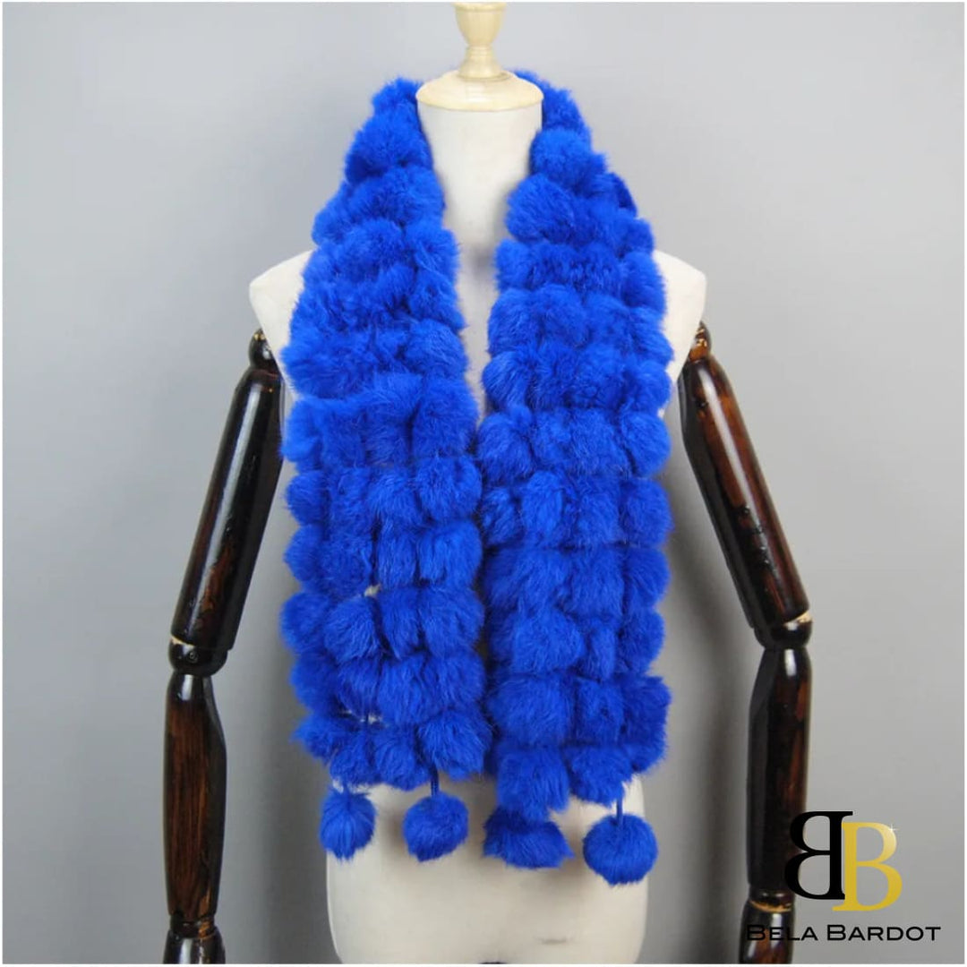 Luxury Pompoms Rabbit Fur Scarf Scarf