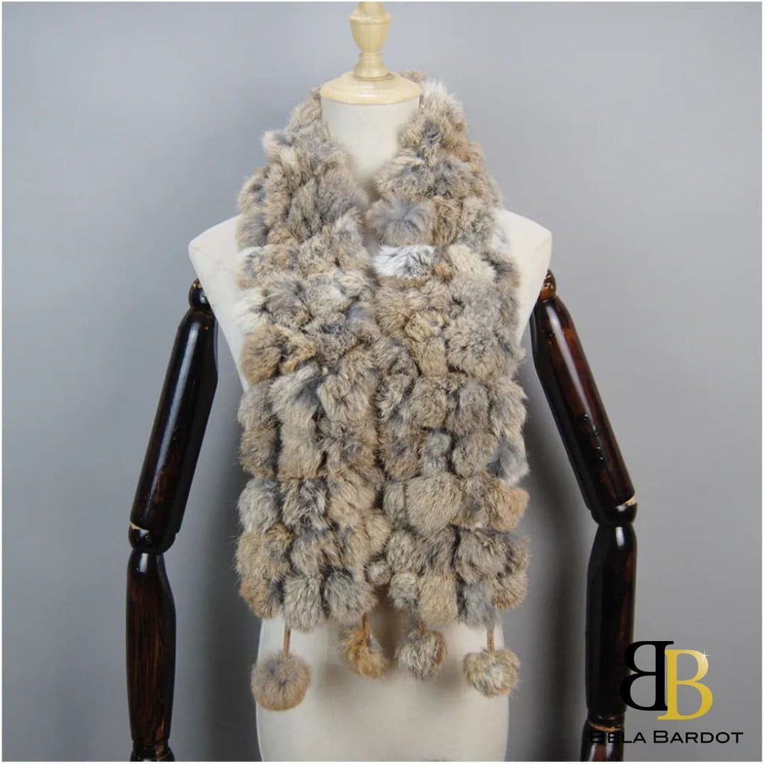 Luxury Pompoms Rabbit Fur Scarf Scarf