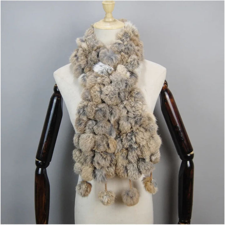 Luxury Pompoms Rabbit Fur Scarf Scarf