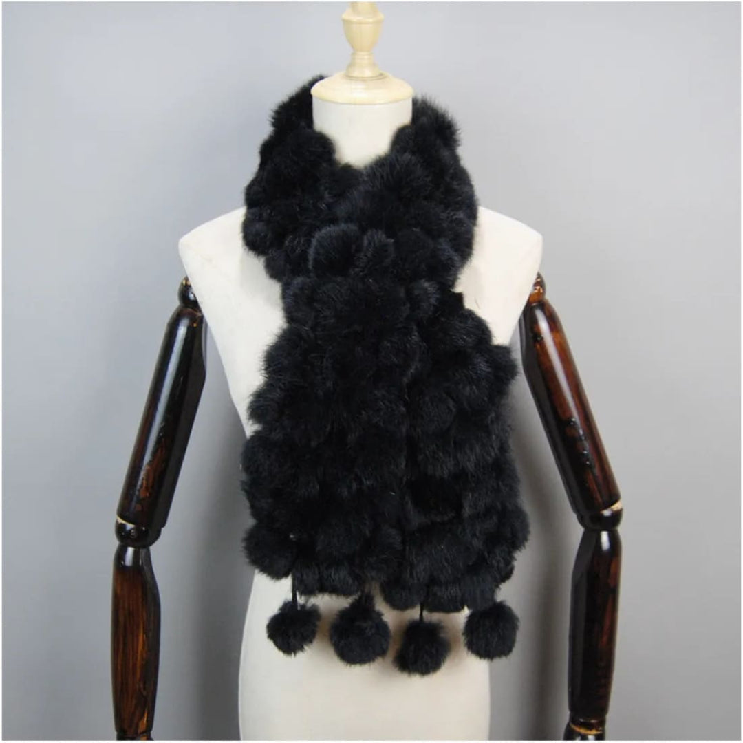 Luxury Pompoms Rabbit Fur Scarf Scarf