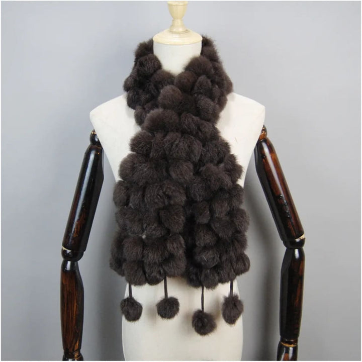 Luxury Pompoms Rabbit Fur Scarf Scarf