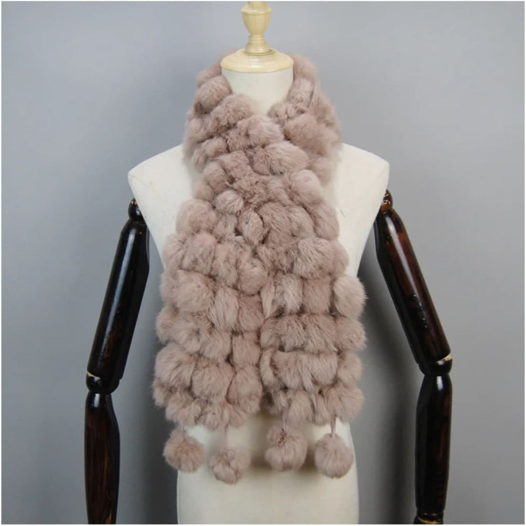 Luxury Pompoms Rabbit Fur Scarf Scarf