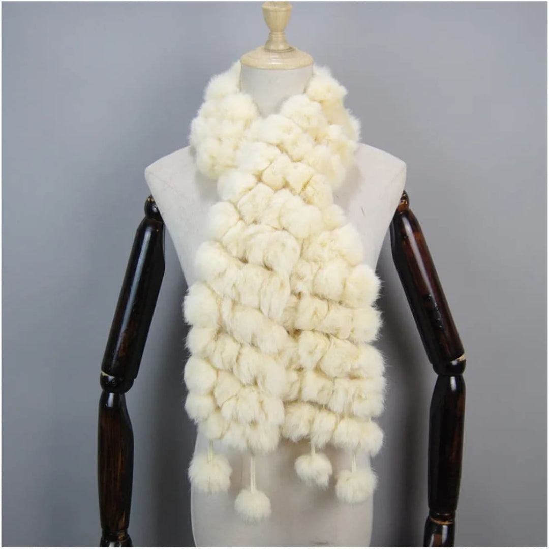 Luxury Pompoms Rabbit Fur Scarf Scarf