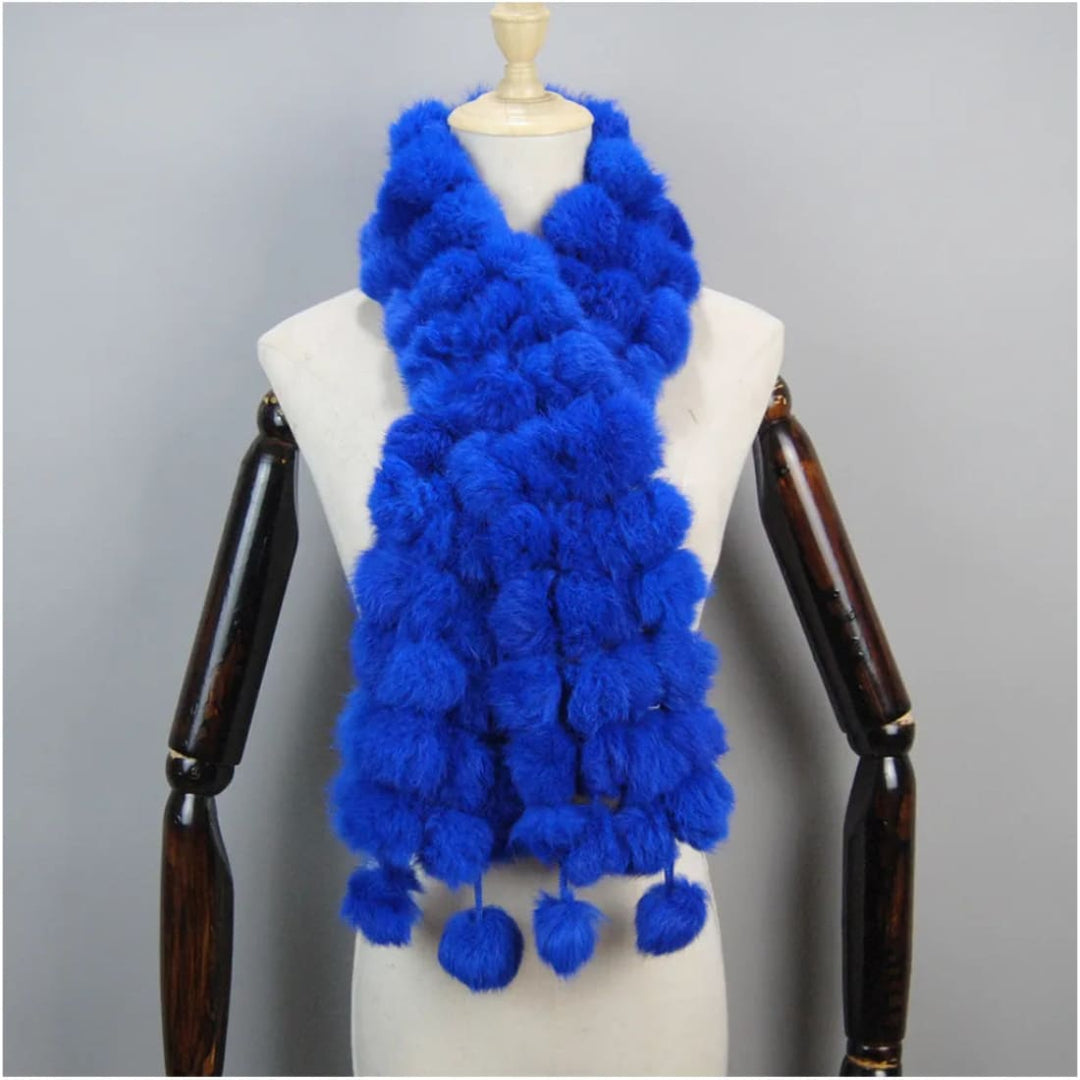 Luxury Pompoms Rabbit Fur Scarf Scarf