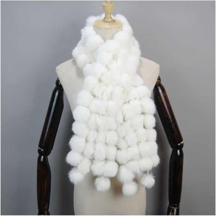 Luxury Pompoms Rabbit Fur Scarf Scarf