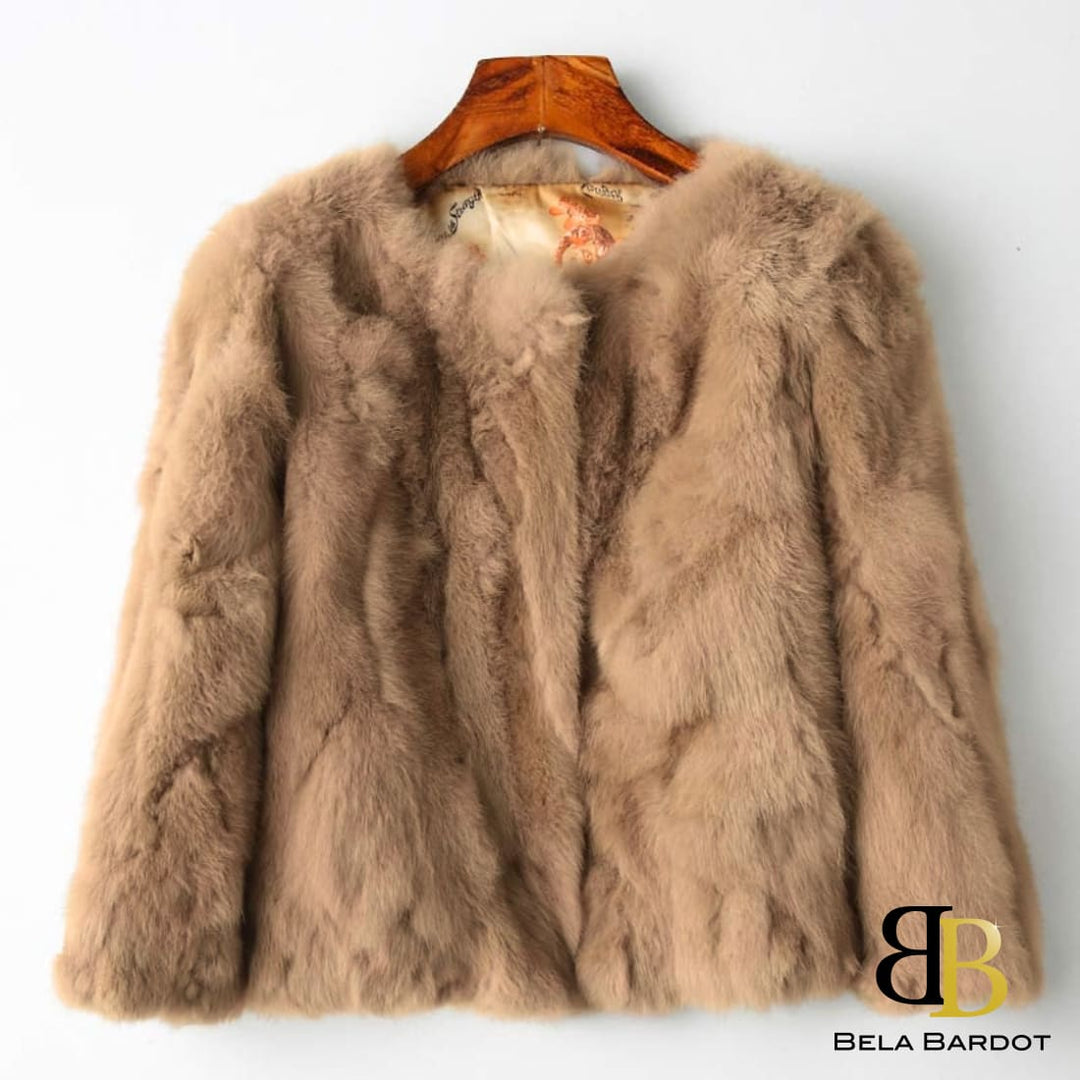 Marilyn Luxury Rabbit Fur Jacket Casaco