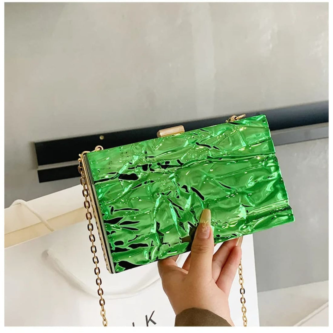 Penelope Glamour Clutch Bag Green Acessórios