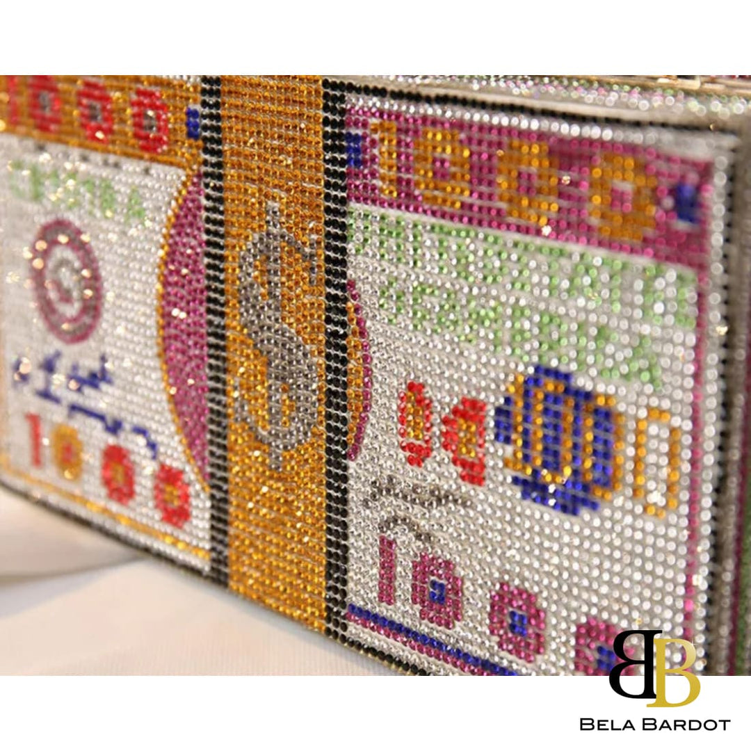 Ruby Luxury Rhinestones Money Clutch Bag Acessórios